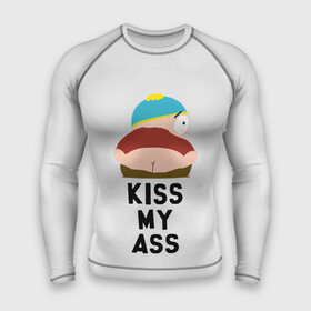 Мужской рашгард 3D с принтом Kiss My Ass ,  |  | cartman | kenny | park | south | southpark | картман | кенни | мульт | мультик | парк | персонаж | персонажи | сериал | южный
