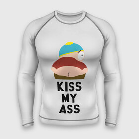 Мужской рашгард 3D с принтом Kiss My Ass ,  |  | Тематика изображения на принте: cartman | kenny | park | south | southpark | картман | кенни | мульт | мультик | парк | персонаж | персонажи | сериал | южный