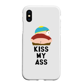 Чехол для iPhone XS Max матовый с принтом Kiss My Ass , Силикон | Область печати: задняя сторона чехла, без боковых панелей | Тематика изображения на принте: cartman | kenny | park | south | southpark | картман | кенни | мульт | мультик | парк | персонаж | персонажи | сериал | южный