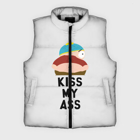 Мужской жилет утепленный 3D с принтом Kiss My Ass ,  |  | Тематика изображения на принте: cartman | kenny | park | south | southpark | картман | кенни | мульт | мультик | парк | персонаж | персонажи | сериал | южный