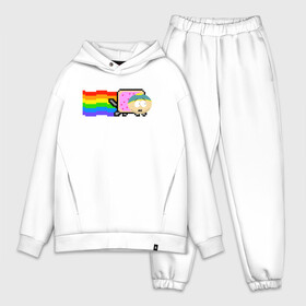 Мужской костюм хлопок OVERSIZE с принтом Картман Nyan Cat ,  |  | cartman | eric cartman | nyan cat | south park | кот | милый | ня кот | нян кот | няшный | прикол | радуга | радужный | саус парк | смешная | смешной | эрик | эрик картман | южный парк