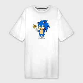 Платье-футболка хлопок с принтом Baby Sonic ,  |  | baby | sonic | ежик | соник