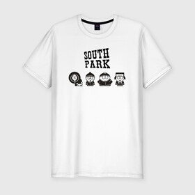 Мужская футболка хлопок Slim с принтом South park , 92% хлопок, 8% лайкра | приталенный силуэт, круглый вырез ворота, длина до линии бедра, короткий рукав | кайл брофловски | кенни маккормик | стэн марш | эрик картман