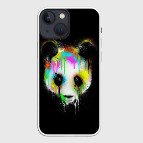 Чехол для iPhone 13 mini с принтом ПАНДА В КРАСКЕ | PANDA IN PAINT ,  |  | panda | животные | краска | медведь | милая | няшная | панда | прикольная | смешно | юмор