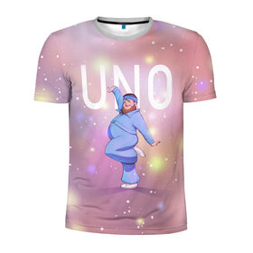 Мужская футболка 3D спортивная с принтом UNO (Little Big) , 100% полиэстер с улучшенными характеристиками | приталенный силуэт, круглая горловина, широкие плечи, сужается к линии бедра | Тематика изображения на принте: eurovision 2020 | little big | uno | вог | евровидение | литтл биг | пухляш | танец | уно | юно