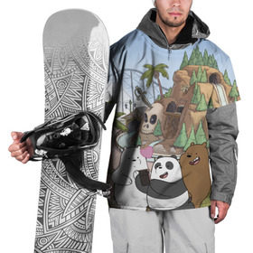 Накидка на куртку 3D с принтом Вся правда о медведях. Селфи , 100% полиэстер |  | grizzly | ice bear | panda | the three bare bears | vdzajul | we bare bears | белый | вся правда о медведях | гризли | панда | правда