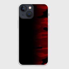 Чехол для iPhone 13 mini с принтом RED BLACK MILITARY CAMO | КРАСНЫЙ КАМУФЛЯЖ ,  |  | abstract | camo | geometry | geometry stripes | military | texture | абстракция | армейские | армия | геометрические полосы | геометрия | камуфляж | красный камуфляж | милитари | текстура