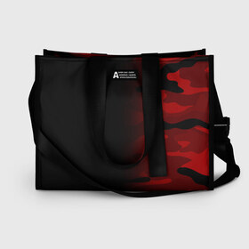 Сумка-шоппер 3D с принтом RED BLACK MILITARY CAMO , 100% полиэстер | застегивается на металлическую кнопку; внутренний карман застегивается на молнию. Стенки укреплены специальным мягким материалом, чтобы защитить содержимое от несильных ударов
 | Тематика изображения на принте: abstract | camo | geometry | geometry stripes | military | texture | абстракция | армейские | армия | геометрические полосы | геометрия | камуфляж | красный камуфляж | милитари | текстура