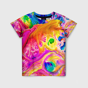 Детская футболка 3D с принтом TIE DYE , 100% гипоаллергенный полиэфир | прямой крой, круглый вырез горловины, длина до линии бедер, чуть спущенное плечо, ткань немного тянется | Тематика изображения на принте: abstraction | geometry | hexagon | neon | paints | stripes | texture | tie dye | triangle | абстракция | брызги | геометрия | краски | неон | неоновый | соты | тай дай | текстура