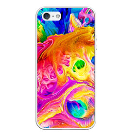 Чехол для iPhone 5/5S матовый с принтом TIE DYE , Силикон | Область печати: задняя сторона чехла, без боковых панелей | abstraction | geometry | hexagon | neon | paints | stripes | texture | tie dye | triangle | абстракция | брызги | геометрия | краски | неон | неоновый | соты | тай дай | текстура