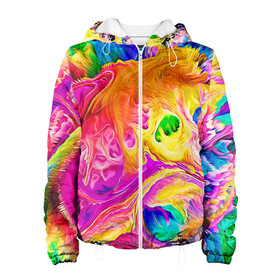 Женская куртка 3D с принтом TIE DYE , ткань верха — 100% полиэстер, подклад — флис | прямой крой, подол и капюшон оформлены резинкой с фиксаторами, два кармана без застежек по бокам, один большой потайной карман на груди. Карман на груди застегивается на липучку | abstraction | geometry | hexagon | neon | paints | stripes | texture | tie dye | triangle | абстракция | брызги | геометрия | краски | неон | неоновый | соты | тай дай | текстура