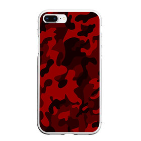 Чехол для iPhone 7Plus/8 Plus матовый с принтом RED MILITARY , Силикон | Область печати: задняя сторона чехла, без боковых панелей | Тематика изображения на принте: abstract | camo | geometry | geometry stripes | military | texture | абстракция | геометрические полосы | геометрия | камуфляж | милитари | текстура