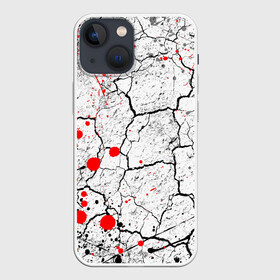 Чехол для iPhone 13 mini с принтом КРОВАВЫЙ ГРАНЖ | BLOODY GRUNGE ,  |  | Тематика изображения на принте: abstraction | geometry | hexagon | neon | paints | stripes | texture | triangle | абстракция | брызги | геометрия | краски | неон | неоновый | соты | текстура