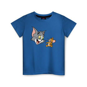 Детская футболка хлопок с принтом Tom&Jerry , 100% хлопок | круглый вырез горловины, полуприлегающий силуэт, длина до линии бедер | spike | tom  jerry | tom and jerry | tomjerry | tuffy | vdgerir | мамочка два тапочка | том и джери | том и джерри