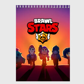 Скетчбук с принтом BRAWL STARS , 100% бумага
 | 48 листов, плотность листов — 100 г/м2, плотность картонной обложки — 250 г/м2. Листы скреплены сверху удобной пружинной спиралью | 8 bit | barley | brawl stars | brock | bull | colt | crow | dynamike | frank | jessie | leon | nita | барли | бравл старс | брок | булл | ворон | джесси | динамайк | кольт | леон | фрэнк