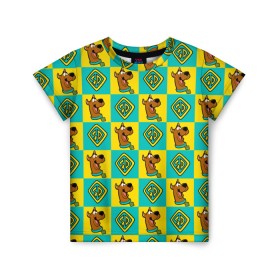Детская футболка 3D с принтом Scooby-Doo Logo , 100% гипоаллергенный полиэфир | прямой крой, круглый вырез горловины, длина до линии бедер, чуть спущенное плечо, ткань немного тянется | Тематика изображения на принте: scooby doo | vdosadir | скуберт фон дуенхеймер | скуби ду | уильям ханна
