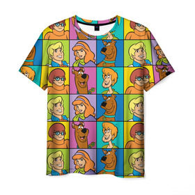 Мужская футболка 3D с принтом Scooby-Doo Сharacters , 100% полиэфир | прямой крой, круглый вырез горловины, длина до линии бедер | fred jones | scooby doo | vdosadir | velma dinkle | велма динкли | дафна блейк | скуберт фон дуенхеймер | скуби ду | уильям ханна | фред джонс