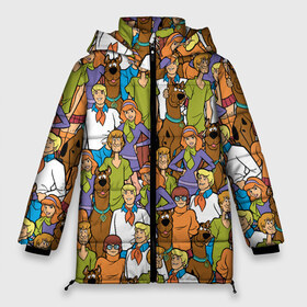 Женская зимняя куртка 3D с принтом Scooby-Doo Team , верх — 100% полиэстер; подкладка — 100% полиэстер; утеплитель — 100% полиэстер | длина ниже бедра, силуэт Оверсайз. Есть воротник-стойка, отстегивающийся капюшон и ветрозащитная планка. 

Боковые карманы с листочкой на кнопках и внутренний карман на молнии | Тематика изображения на принте: fred jones | scooby doo | vdosadir | velma dinkle | велма динкли | дафна блейк | скуберт фон дуенхеймер | скуби ду | уильям ханна | фред джонс | шегги