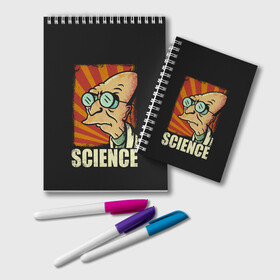 Блокнот с принтом Futurama Science , 100% бумага | 48 листов, плотность листов — 60 г/м2, плотность картонной обложки — 250 г/м2. Листы скреплены удобной пружинной спиралью. Цвет линий — светло-серый
 | coffee | expres | fry | futurama | future | leela | philip | planet | turanga | zoidberg | бендер | будущее | джей | зойдберг | кофе | лила | родригес | сгибальщик | туранга | филип | фрай | футурама