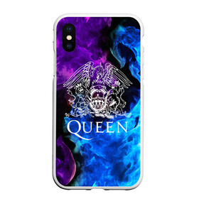 Чехол для iPhone XS Max матовый с принтом QUEEN , Силикон | Область печати: задняя сторона чехла, без боковых панелей | queen | rock | we will rock you | брайан мэи | группа queen | группа квин | джон дикон | квин | королева | король | роджер тейлор | рок | фредди меркьюри