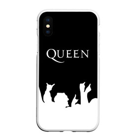 Чехол для iPhone XS Max матовый с принтом QUEEN , Силикон | Область печати: задняя сторона чехла, без боковых панелей | queen | rock | we will rock you | брайан мэи | группа queen | группа квин | джон дикон | квин | королева | король | роджер тейлор | рок | фредди меркьюри