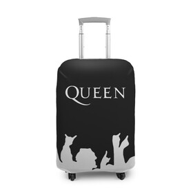 Чехол для чемодана 3D с принтом QUEEN  , 86% полиэфир, 14% спандекс | двустороннее нанесение принта, прорези для ручек и колес | queen | rock | we will rock you | брайан мэи | группа queen | группа квин | джон дикон | квин | королева | король | роджер тейлор | рок | фредди меркьюри