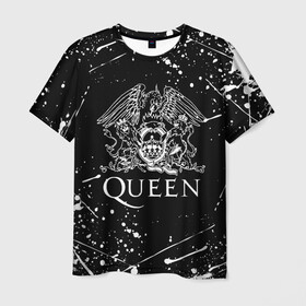 Мужская футболка 3D с принтом QUEEN  , 100% полиэфир | прямой крой, круглый вырез горловины, длина до линии бедер | queen | rock | we will rock you | брайан мэи | группа queen | группа квин | джон дикон | квин | королева | король | роджер тейлор | рок | фредди меркьюри