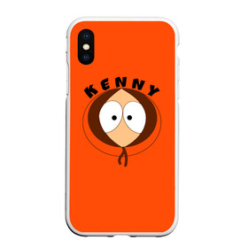 Чехол для iPhone XS Max матовый с принтом KENNY , Силикон | Область печати: задняя сторона чехла, без боковых панелей | south park | sp | батерс | баттерс | гарисон | кайл  брофловски | картман | кеннет | кенни | комбинезон | куртка | макки | маккормик | марш | мистер | мультфильм | оранжевая | полот | ренди | саус парк