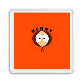 Магнит 55*55 с принтом KENNY , Пластик | Размер: 65*65 мм; Размер печати: 55*55 мм | south park | sp | батерс | баттерс | гарисон | кайл  брофловски | картман | кеннет | кенни | комбинезон | куртка | макки | маккормик | марш | мистер | мультфильм | оранжевая | полот | ренди | саус парк