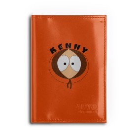 Обложка для автодокументов с принтом KENNY , натуральная кожа |  размер 19,9*13 см; внутри 4 больших “конверта” для документов и один маленький отдел — туда идеально встанут права | south park | sp | батерс | баттерс | гарисон | кайл  брофловски | картман | кеннет | кенни | комбинезон | куртка | макки | маккормик | марш | мистер | мультфильм | оранжевая | полот | ренди | саус парк