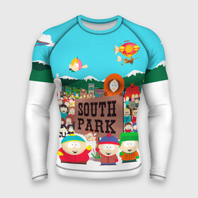 Мужской рашгард 3D с принтом South Park ,  |  | south park | sp | батерс | баттерс | гарисон | енот | кайл  брофловски | картман | кеннет | кенни | маки | макки | маккормик | марш | мистер | мистереон | мультфильм | полотенчик | ренди | саус парк | сауспарк