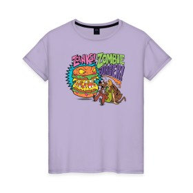 Женская футболка хлопок с принтом Zombie Burger ! , 100% хлопок | прямой крой, круглый вырез горловины, длина до линии бедер, слегка спущенное плечо | scooby doo | shaggy | vdosadir | скуберт фон дуенхеймер | скуби ду | уильям ханна | шегги