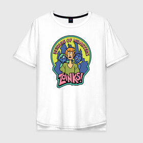 Мужская футболка хлопок Oversize с принтом Zoinks ! , 100% хлопок | свободный крой, круглый ворот, “спинка” длиннее передней части | scooby doo | shaggy | vdosadir | скуби ду | уильям ханна | шегги