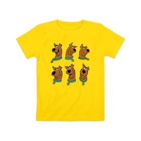 Детская футболка хлопок с принтом Scooby-Doo , 100% хлопок | круглый вырез горловины, полуприлегающий силуэт, длина до линии бедер | scooby doo | vdosadir | скуберт фон дуенхеймер | скуби ду | уильям ханна