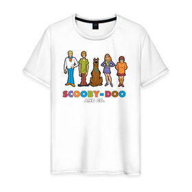 Мужская футболка хлопок с принтом Scooby-Doo and Co , 100% хлопок | прямой крой, круглый вырез горловины, длина до линии бедер, слегка спущенное плечо. | Тематика изображения на принте: fred jones | scooby doo | scrappy doo | shaggy | vdosadir | velma dinkle | велма динкли | дафна блейк | скуберт фон дуенхеймер | скуби ду | уильям ханна | фред джонс | шегги