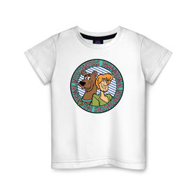 Детская футболка хлопок с принтом Scooby-Doo , 100% хлопок | круглый вырез горловины, полуприлегающий силуэт, длина до линии бедер | scooby doo | shaggy | vdosadir | скуберт фон дуенхеймер | скуби ду | уильям ханна | шегги