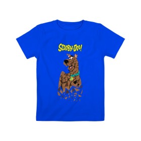 Детская футболка хлопок с принтом Scooby-Doo , 100% хлопок | круглый вырез горловины, полуприлегающий силуэт, длина до линии бедер | scooby doo | vdosadir | скуберт фон дуенхеймер | скуби ду | уильям ханна