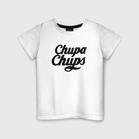 Детская футболка хлопок с принтом Chupa-Chups Logo , 100% хлопок | круглый вырез горловины, полуприлегающий силуэт, длина до линии бедер | chupa chups | confectus | confetto | бренд | конфета | сладкое | сладость | сосалка | соска | чупа | чупа чупс | чупс