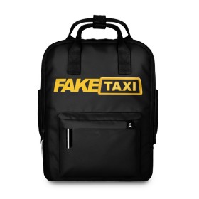 Женский рюкзак 3D с принтом Fake Taxi , 100% полиэстер | лямки с регулируемой длиной, сверху ручки, чтобы рюкзак нести как сумку. Основное отделение закрывается на молнию, как и внешний карман. Внутри два дополнительных кармана, один из которых закрывается на молнию. По бокам два дополнительных кармашка, куда поместится маленькая бутылочка
 | Тематика изображения на принте: fake taxi | faketaxi | taxi | такси | таксист | фейк такси | фейковое такси | фейктакси