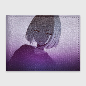 Обложка для студенческого билета с принтом Аниме девочка в тумане , натуральная кожа | Размер: 11*8 см; Печать на всей внешней стороне | Тематика изображения на принте: аниме | девушка | школьница