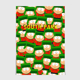 Постер с принтом SOUTH PARK , 100% бумага
 | бумага, плотность 150 мг. Матовая, но за счет высокого коэффициента гладкости имеет небольшой блеск и дает на свету блики, но в отличии от глянцевой бумаги не покрыта лаком | cartman | kenny | kyle | south park | stan | кайл | картман | кенни | стэн | южный парк