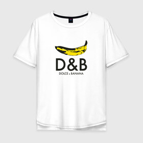 Мужская футболка хлопок Oversize с принтом Dolce and Banana , 100% хлопок | свободный крой, круглый ворот, “спинка” длиннее передней части | banan | banana | dg | dolce banana | dolce gabana | dolce gabbana | антибренд | банан | бананы | гнилой | дольче габана | дольче габбана | крутая | модная | пародия | прикол | тренд