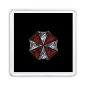 Магнит 55*55 с принтом Umbrella Corporation , Пластик | Размер: 65*65 мм; Размер печати: 55*55 мм | 2 | biohazard | claire | evil | horror | raccoon | resident | survival | t virus | t вирус | выживание | зла | кеннеди | клэр | леон | обитель | раккун | редфилд | скотт | ужас