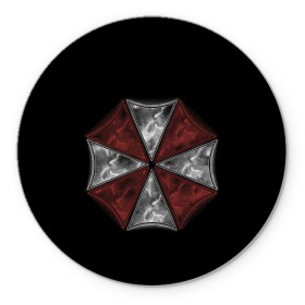 Коврик для мышки круглый с принтом Umbrella Corporation , резина и полиэстер | круглая форма, изображение наносится на всю лицевую часть | 2 | biohazard | claire | evil | horror | raccoon | resident | survival | t virus | t вирус | выживание | зла | кеннеди | клэр | леон | обитель | раккун | редфилд | скотт | ужас