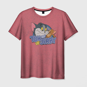 Мужская футболка 3D с принтом Tom and Jerry -  friends , 100% полиэфир | прямой крой, круглый вырез горловины, длина до линии бедер | spike | tom  jerry | tom and jerry | tomjerry | tuffy | vdgerir | мамочка два тапочка | том и джери | том и джерри