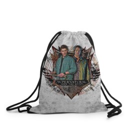 Рюкзак-мешок 3D с принтом Winchester Brothers , 100% полиэстер | плотность ткани — 200 г/м2, размер — 35 х 45 см; лямки — толстые шнурки, застежка на шнуровке, без карманов и подкладки | dean winchester | sam winchester | supernatural | vdzabma | дин винчестер | сверхъестественное | сэм винчестер