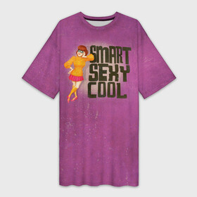 Платье-футболка 3D с принтом Smart Sexy Cool Velma Dinkley ,  |  | scooby doo | vdosadir | velma dinkle | велма динкли | скуби ду | уильям ханна
