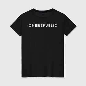 Женская футболка хлопок с принтом OneRepublic , 100% хлопок | прямой крой, круглый вырез горловины, длина до линии бедер, слегка спущенное плечо | album | human | logo | logotype | music | one | pop | republic | альбом | ван | лого | логотип | музыка | поп | репаблик | человек