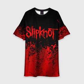 Детское платье 3D с принтом Slipknot (9) , 100% полиэстер | прямой силуэт, чуть расширенный к низу. Круглая горловина, на рукавах — воланы | devil | metal | music | rock | satana | slipknot | дьявол | метал | музыка | рок | сатана | слипкнот