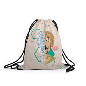 Рюкзак-мешок 3D с принтом Shaggy , 100% полиэстер | плотность ткани — 200 г/м2, размер — 35 х 45 см; лямки — толстые шнурки, застежка на шнуровке, без карманов и подкладки | scooby doo | shaggy | vdosadir | скуби ду | уильям ханна | шегги